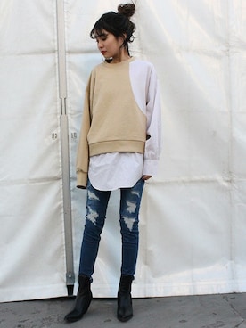 「スエット」｜BARAKさん（レディース・160cm）の冬コーディネート