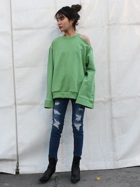 「スエット」｜BARAKさん（レディース・160cm）の冬コーディネート