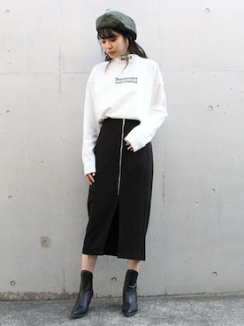 「ハイネックトップス」｜BARAKさん（レディース・160cm）の冬コーディネート