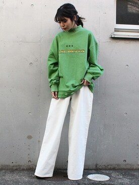 「BARAK（バラク）のアイテム（スウェット）」を使った、BARAKさん（レディース・160cm）の冬コーディネート