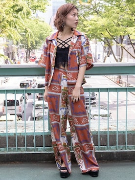 「BARAK（バラク）のアイテム（パンツ）」を使った、BARAKさん（レディース・160cm）の春コーディネート