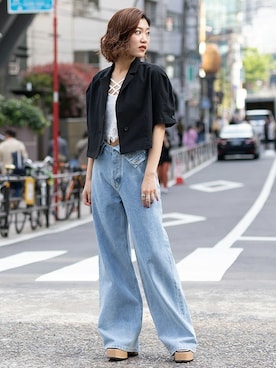 「BARAK（バラク）のアイテム（ジャケット/アウター）」を使った、BARAKさん（レディース・160cm）の春コーディネート