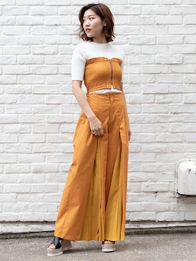 「シャーリング」｜BARAKさん（レディース・160cm）の春コーディネート