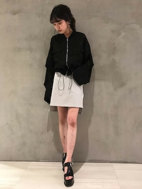 「BARAK（バラク）のアイテム（ブルゾン）」を使った、BARAKさん（レディース・160cm）の春コーディネート