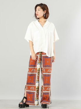 「プリーツ」｜BARAKさん（レディース・160cm）の夏コーディネート