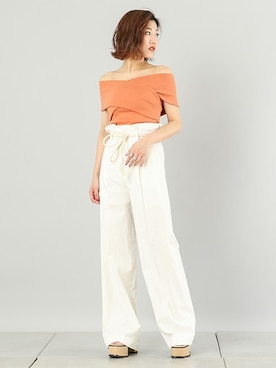 「BARAK（バラク）のアイテム（パンツ）」を使った、BARAKさん（レディース・160cm）の春コーディネート