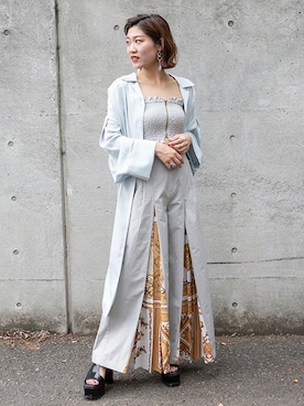 「プリーツ」｜BARAKさん（レディース・160cm）の夏コーディネート