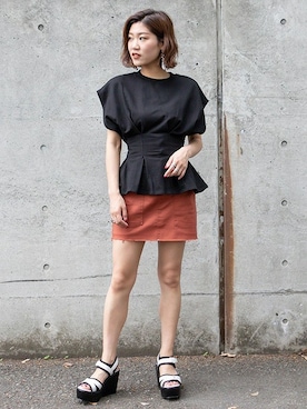 「タックイン」｜BARAKさん（レディース・160cm）の夏コーディネート