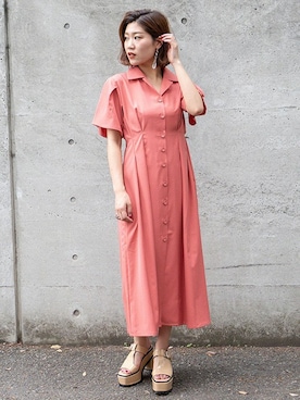 「フレアスリーブ」｜BARAKさん（レディース・160cm）の夏コーディネート