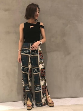 「BARAK（バラク）のアイテム（パンツ）」を使った、BARAKさん（レディース・160cm）の夏コーディネート