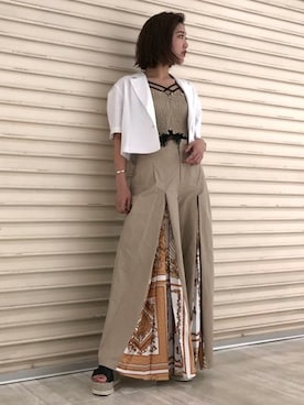 「サマージャケット」｜「アイテム（その他アウター）」を使った、BARAKさん（レディース・160cm）の夏コーディネート