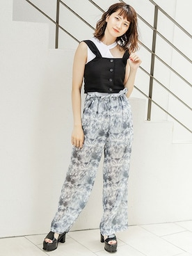 「BARAK（バラク）のシアータイダイ柄パンツ（その他パンツ）」を使った、BARAKさん（レディース・167cm）の夏コーディネート