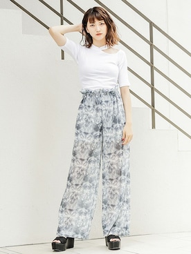 「BARAK（バラク）のシアータイダイ柄パンツ（その他パンツ）」を使った、BARAKさん（レディース・167cm）の夏コーディネート