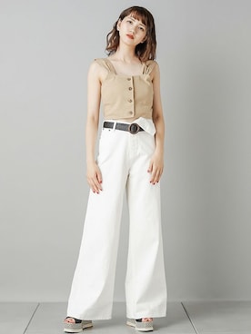 「BARAK（バラク）のアイテム（パンツ）」を使った、BARAKさん（レディース・167cm）の夏コーディネート