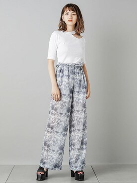 「BARAK（バラク）のシアータイダイ柄パンツ（その他パンツ）」を使った、BARAKさん（レディース・167cm）の夏コーディネート