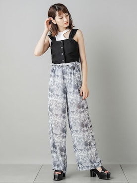 「BARAK（バラク）のシアータイダイ柄パンツ（その他パンツ）」を使った、BARAKさん（レディース・167cm）の夏コーディネート