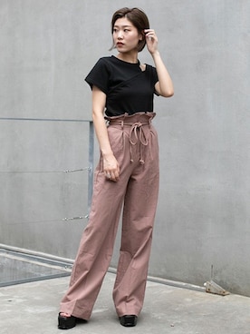 「BARAK（バラク）のアイテム（パンツ）」を使った、BARAKさん（レディース・160cm）の夏コーディネート