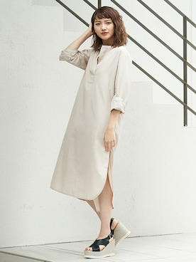 「スキッパーシャツ」｜BARAKさん（レディース・167cm）の夏コーディネート