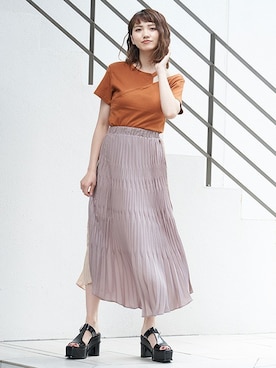 「シフォンスカート」｜BARAKさん（レディース・167cm）の夏コーディネート