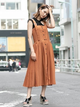 「アイテム（キャミソール、ブラック系）」を使った、BARAKさん（レディース・167cm）の夏コーディネート