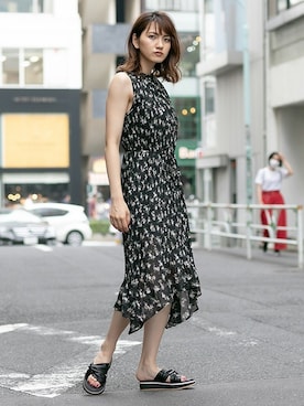 「シフォンワンピ」｜BARAKさん（レディース・167cm）の夏コーディネート