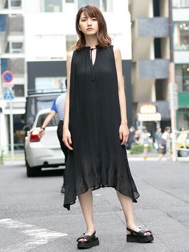 「プリーツ」｜BARAKさん（レディース・167cm）の夏コーディネート