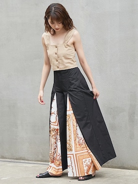 「BARAK（バラク）のアイテム（パンツ）」を使った、BARAKさん（レディース・167cm）の夏コーディネート