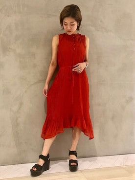 「プリーツ」｜BARAKさん（レディース・161cm）の夏コーディネート