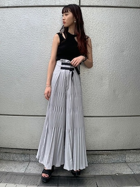 「アイテム（キャミソール、ブラック系）」を使った、BARAKさん（レディース・168cm）の夏コーディネート