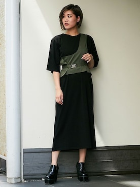 「Tシャツワンピ」｜BARAKさん（レディース・161cm）の秋コーディネート