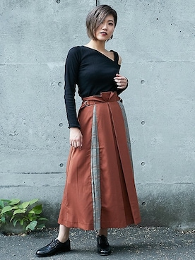 「プリーツ」｜BARAKさん（レディース・161cm）の秋コーディネート