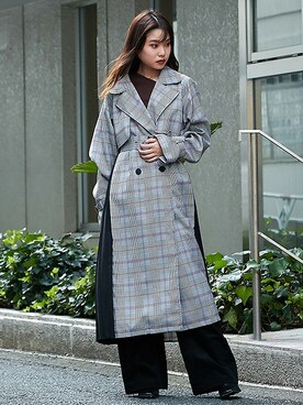 「BARAK（バラク）のアイテム（トレンチコート）」を使った、BARAKさん（レディース・160cm）の秋コーディネート