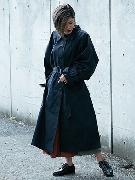 「BARAK（バラク）のアイテム（トレンチコート）」を使った、BARAKさん（レディース・161cm）の秋コーディネート