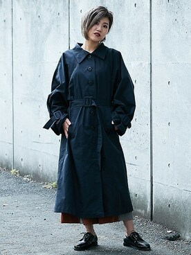 「BARAK（バラク）のアイテム（トレンチコート）」を使った、BARAKさん（レディース・161cm）の秋コーディネート