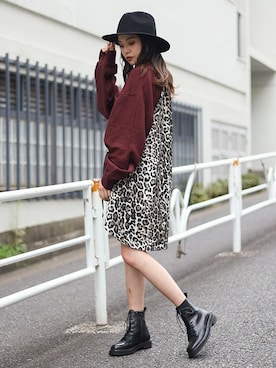 「BARAK（バラク）のアイテム（帽子）」を使った、BARAKさん（レディース・160cm）の秋コーディネート