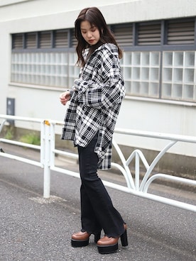 「ハイウエストデニム」｜BARAKさん（レディース・160cm）の秋コーディネート