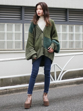 「ハイウエストデニム」｜BARAKさん（レディース・160cm）の秋コーディネート