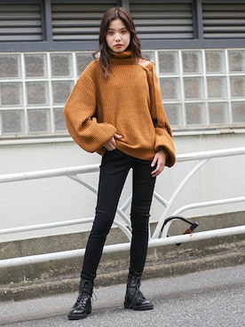 「ハイウエストデニム」｜BARAKさん（レディース・160cm）の秋コーディネート