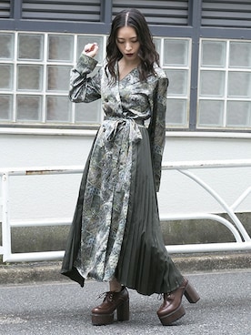 「柄」｜BARAKさん（レディース・152cm）の秋コーディネート