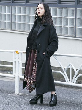 「アシンメトリー」｜「アイテム（トレンチコート）」を使った、BARAKさん（レディース・152cm）の秋コーディネート