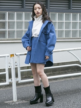 「BARAK（バラク）のアイテム（その他アウター）」を使った、BARAKさん（レディース・152cm）の秋コーディネート