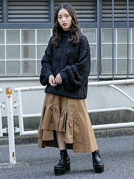「BARAK（バラク）のアイテム」を使った、BARAKさん（レディース・152cm）の秋コーディネート
