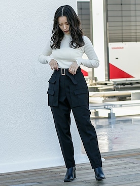 「ベルト付き」｜BARAKさん（レディース・152cm）の秋コーディネート