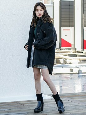 「BARAK（バラク）のアイテム（その他アウター）」を使った、BARAKさん（レディース・160cm）の冬コーディネート