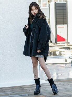「BARAK（バラク）のアイテム（その他アウター）」を使った、BARAKさん（レディース・160cm）の秋コーディネート