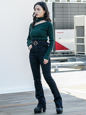 「ハイウエストデニム」｜BARAKさん（レディース・152cm）の秋コーディネート