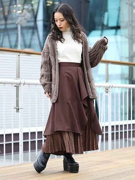 「BARAK（バラク）のアイテム」を使った、BARAKさん（レディース・152cm）の冬コーディネート