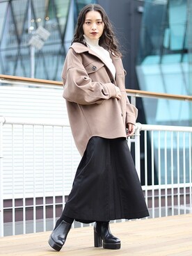 「BARAK（バラク）のアイテム（その他アウター）」を使った、BARAKさん（レディース・152cm）の冬コーディネート