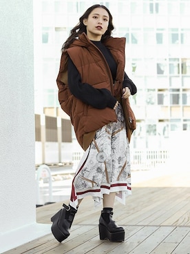 「アイテム（ブーティ）」を使った、BARAKさん（レディース・152cm）の冬コーディネート