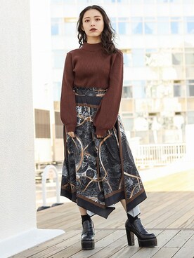 「BARAK（バラク）のアイテム」を使った、BARAKさん（レディース・152cm）の冬コーディネート
